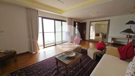 Living Room - Modern high floor sea/ city view 03 bedroom 1,900 Sq Ft fully furnished apartment with pool/ gym in Colombo 03 for rent.