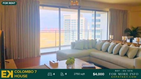 Living Room - One Galle Face | 4 Bedrooms | FOR RENT | East Tower | A Type | $4,000 | Colombo 01 | EK-1016