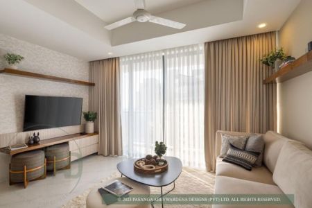 Living Room - For sale - Stylish furnished Three bedroom apartment in Capital Twin Peaks Colombo 02