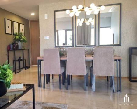 Dining room - Altair - 02 Bedroom + Study Apartment for Rent - Straight Tower - Fully Furnished 