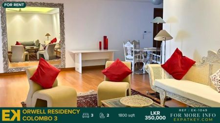 Living Room - Orwell Residency | 3 Bedrooms | FOR RENT | Colombo 03 | EK-1049