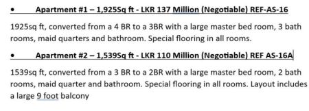 Living Room - Brand new 1539 sq ft, converted from a 3 Bedroomed Apartment for sale at The Cornwall Residences Colombo-3