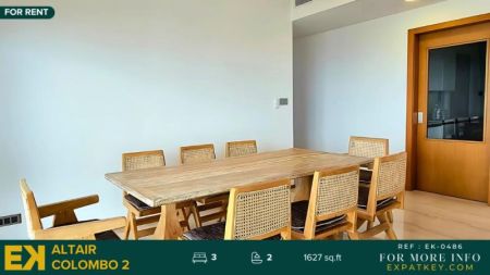 Dining room - Amazing Altair Apartment For Rent | 3BR | 2BA + Powder Room | Higher Floor | Colombo 2 | EK-0486