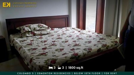 Bedroom - Edmond Residencies | 3 Bedroom Apartment | For Rent | Colombo 5 | Lower Floor | 1800 sq.ft | EK-1158