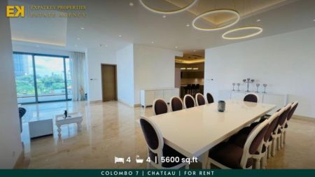 Dining room - Luxury 4 Bedroom Apartment in Chateau For Rent | 5600 sq.ft | Fully Furnished | Colombo 7 | EK-1082