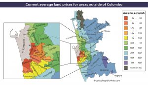 Greater Colombo land price heat map